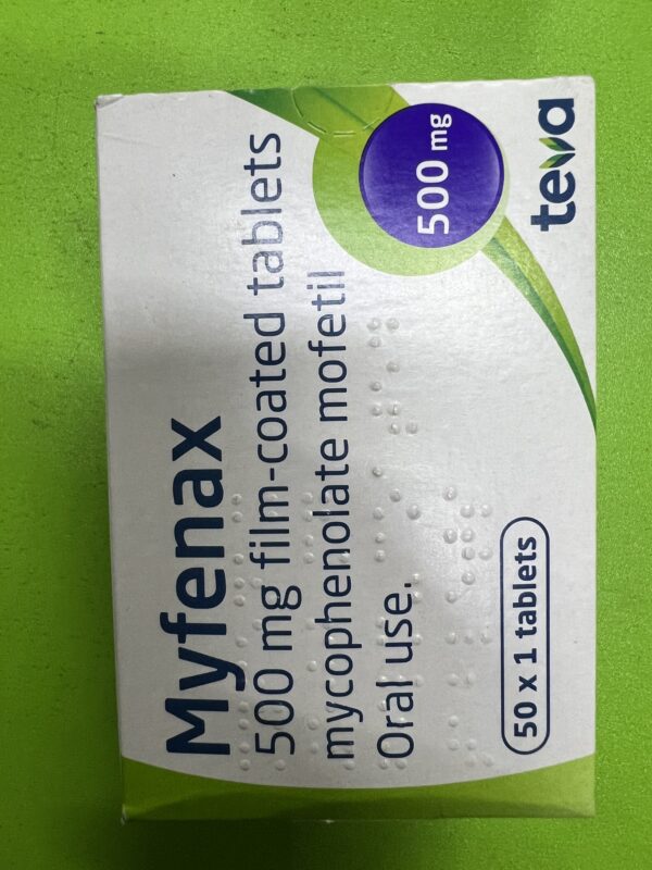 MYFENAX FILM COATED TABLETS (Mycophenolate Mofetil 500mg)PER SACHET