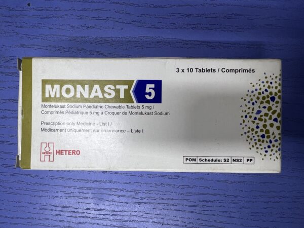 MONAST (Montelukast Sodium Paediatric Chewable Tablets 5mg)